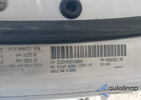 2014 Dodge Challenger Sxt z USA, uszkodzony, nr VIN 2C3CDYAG5EH196844